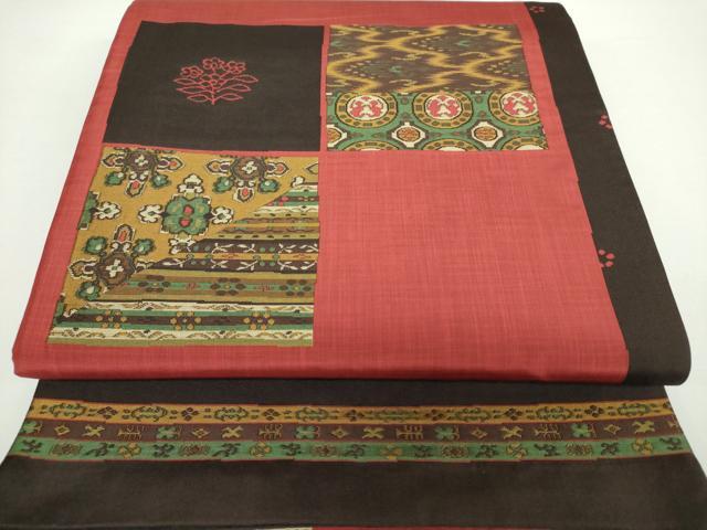 平和屋着物●名門木屋太　今河織物　六通柄袋帯　切嵌　狩猟連珠　花菱文　正絹　逸品　DAAX4896ps