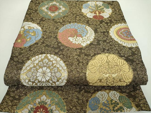 平和屋着物●六通柄袋帯　彩美人　花丸文　金糸　鈴乃屋扱い　正絹　逸品　未使用　DAAX4900ps