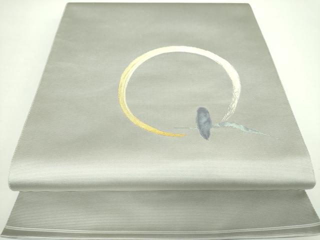 平和屋着物●太鼓柄袋帯　満月　梟　金糸　正絹　逸品　DAAX4902ps