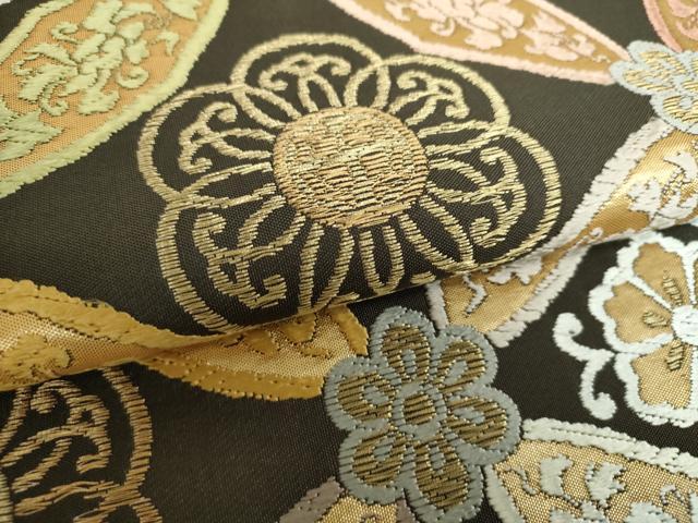 平和屋着物○六通柄袋帯 唐織 七宝花文 金糸 正絹 逸品 DAAX4907ps