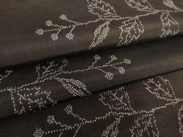 平和屋着物●上質な紬　枝花文　正絹　逸品　DAAX4965ps