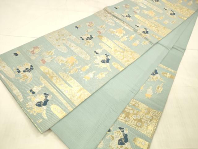 平和屋着物＊夏物 六通柄袋帯 人物文 金銀糸 DAAX5521cm