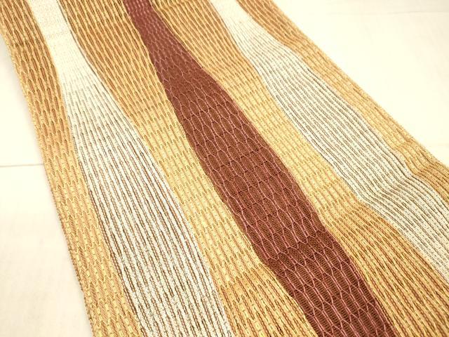 平和屋着物＊夏物　八寸名古屋帯　間道　正絹　逸品　DAAX5527cm 平和屋着物＊夏物 八寸名古屋帯 間道 正絹 逸品 DAAX5527cm