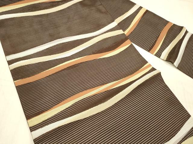 平和屋着物＊夏物 絽綴れ 九寸名古屋帯 抽象文様 正絹 逸品 DAAX5548cm