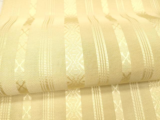 平和屋着物＊夏物　本場筑前博多織　八寸名古屋帯　紗献上　香色　正絹　逸品　DAAX5564cm 平和屋着物＊夏物 本場筑前博多織 八寸名古屋帯 紗献上 香色