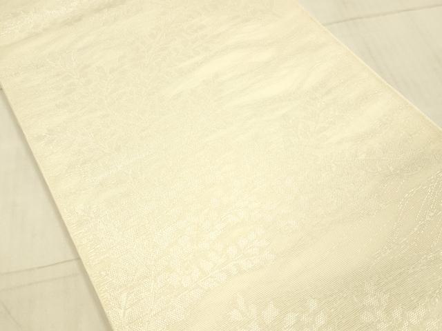 平和屋着物＊夏物　六通柄袋帯　枝葉文　銀糸　正絹　逸品　DAAX5579cm_1