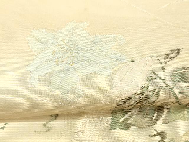 平和屋着物＊夏物　太鼓柄袋帯　草花文　金銀糸　正絹　逸品　DAAX5589cm 平和屋着物＊夏物 絽綴れ 太鼓柄袋帯 草花文 金銀糸 正絹 逸品