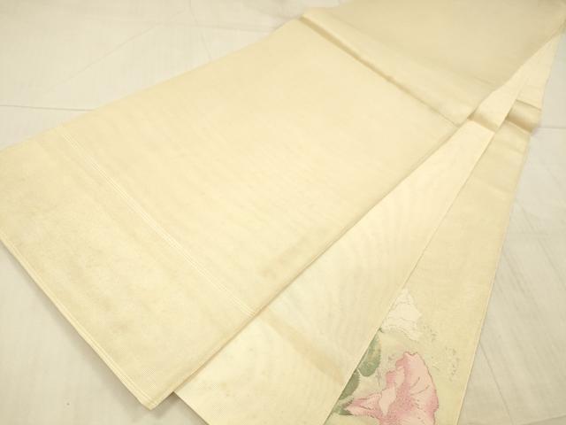 平和屋着物＊夏物 太鼓柄袋帯 草花文 金銀糸 正絹 逸品 DAAX5589cm