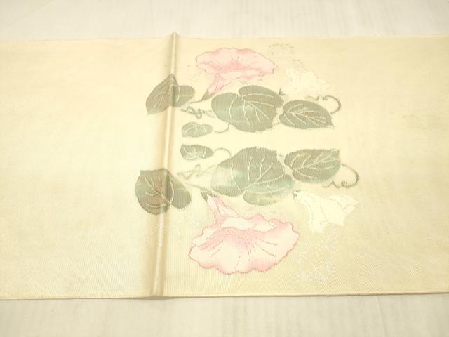 平和屋着物＊夏物　太鼓柄袋帯　草花文　金銀糸　正絹　逸品　DAAX5589cm 平和屋着物＊夏物 絽綴れ 太鼓柄袋帯 草花文 金銀糸 正絹 逸品
