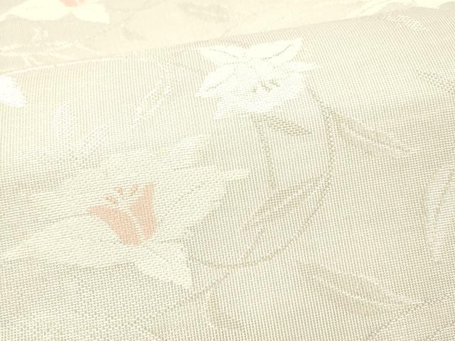 平和屋着物＊夏物　六通柄袋帯　草花文　銀糸　DAAX5596cm_3