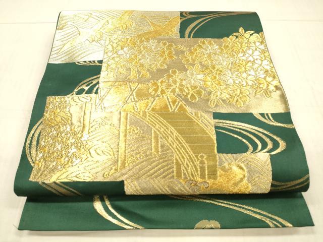 名門【じゅらく】　神秘の輝き【黄金繭】　大人気モチーフ【宝尽くし文】　新品の袋帯 六通の袋帯 平和屋着物○京の名門 じゅらく謹製 六通柄