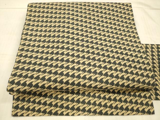 平和屋着物●九寸名古屋帯　紬地　兎　正絹　逸品　DAAX5661cm