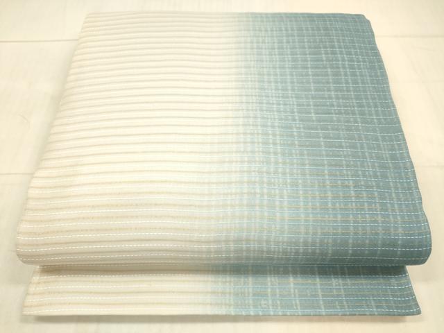 平和屋着物＊夏物　全通柄袋帯　横段文　金糸　正絹　逸品　DAAX5674cm