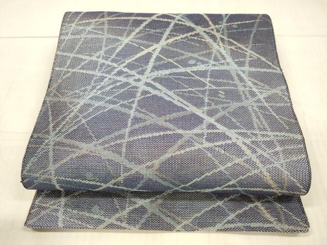 平和屋着物＊夏物　八寸名古屋帯　草葉文　銀糸　正絹　逸品　DAAX5734cm