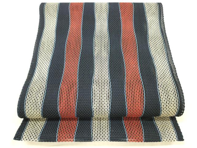 平和屋着物＊夏物　八寸名古屋帯　間道　正絹　逸品　DAAX5739cm