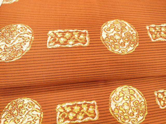 平和屋着物＊夏物 九寸名古屋帯 草花文 金糸 正絹 逸品 DAAX5740cm