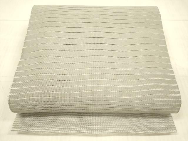 平和屋着物＊夏物　絽綴れ　八寸名古屋帯　よろけ縞　霞文　正絹　逸品　DAAX5743cm