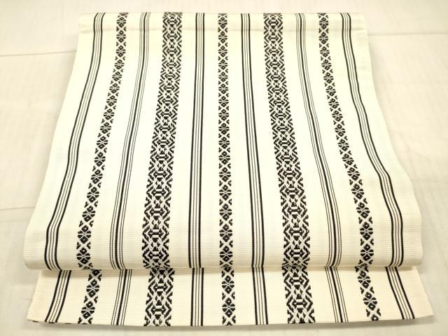 平和屋着物●本場筑前博多織　八寸名古屋帯　献上　証紙付き　正絹　逸品　DAAX5788cm