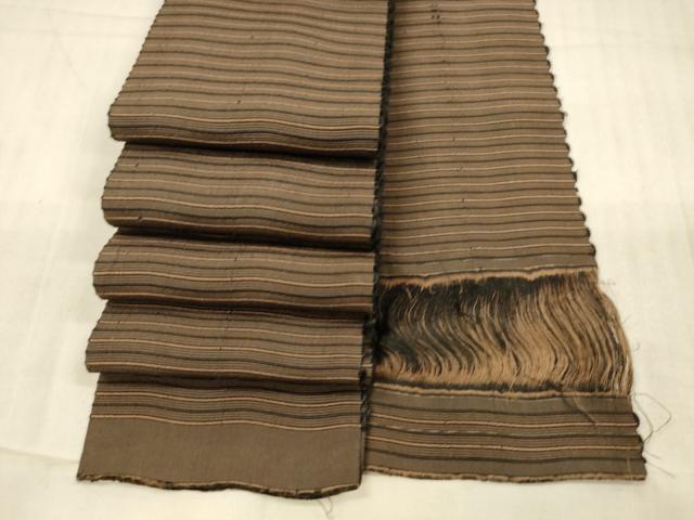 平和屋着物●男性　角帯　よろけ縞　正絹　逸品　DAAX5802cm