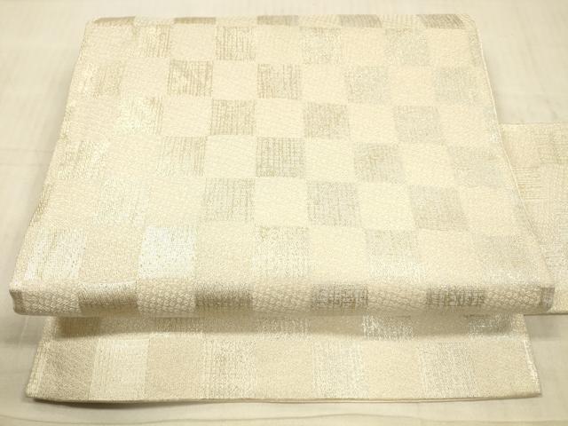 平和屋本店□極上 夏物 伝統工芸士 七代目 吉澤与市 筬波上布 市松