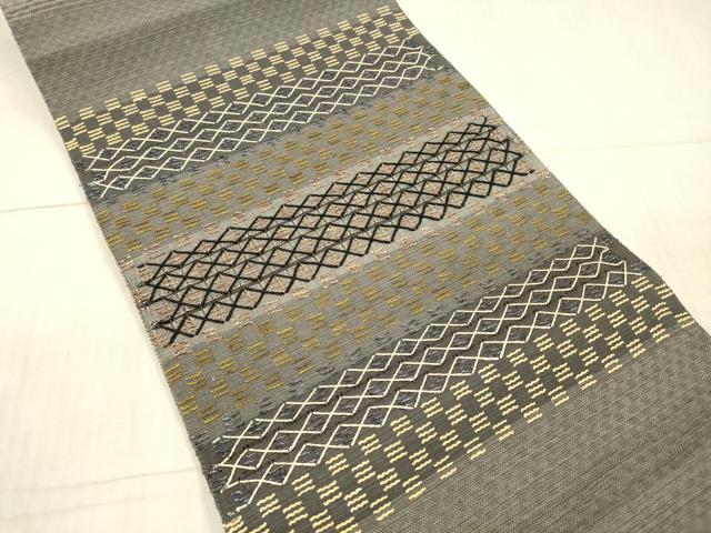 平和屋着物○八寸名古屋帯 紬地 刺し子 抽象文様 正絹 逸品 DAAX5821cm