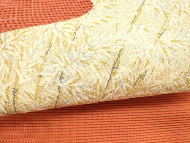 平和屋着物＊夏物 絽綴れ 八寸名古屋帯 笹竹文 金銀糸 正絹