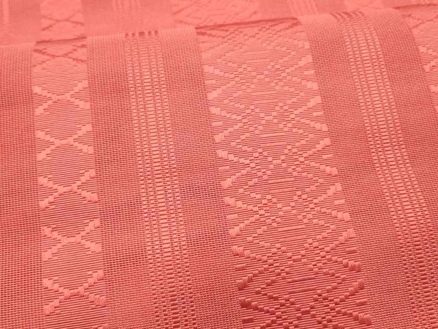 平和屋着物＊夏物　本場筑前博多織　八寸名古屋帯　紗献上　赤紅色　正絹　逸品　DAAX5878cm 平和屋着物＊夏物 本場筑前博多織 八寸名古屋帯 紗献上 赤紅色 正絹