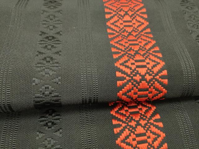 平和屋着物＊夏物 本場筑前博多織 八寸名古屋帯 紗献上 黒地 正絹 逸品