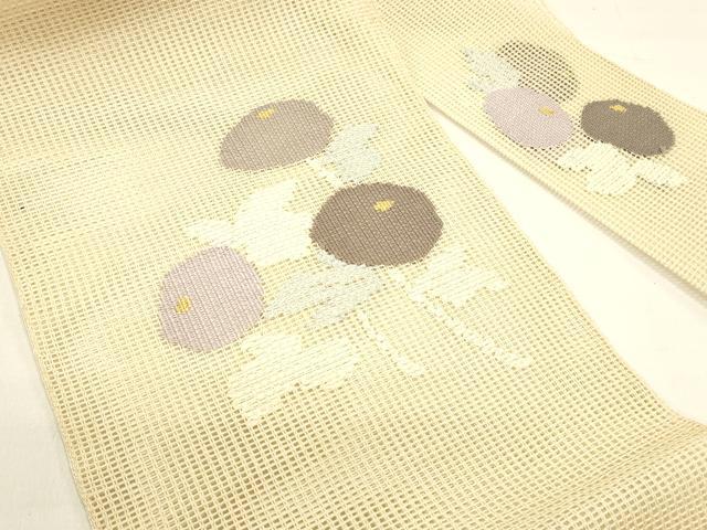 平和屋着物＊夏物 八寸名古屋帯 草花文 正絹 逸品 DAAX5889cm