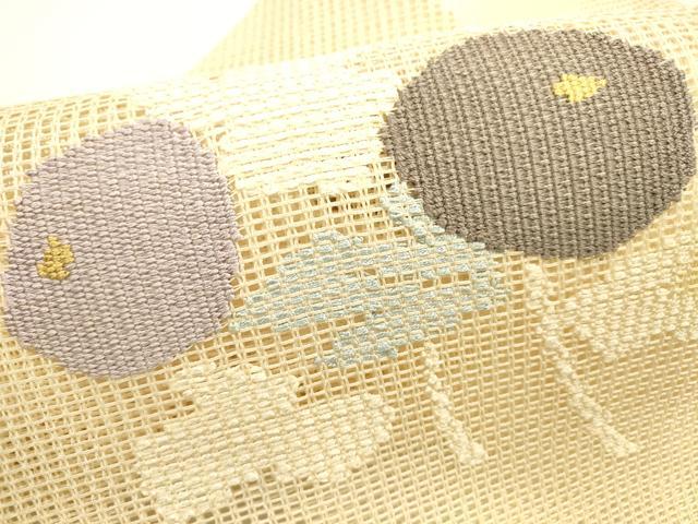 平和屋着物＊夏物　八寸名古屋帯　草花文　正絹　逸品　DAAX5889cm 平和屋着物＊夏物 八寸名古屋帯 草花文 正絹 逸品 DAAX5889cm