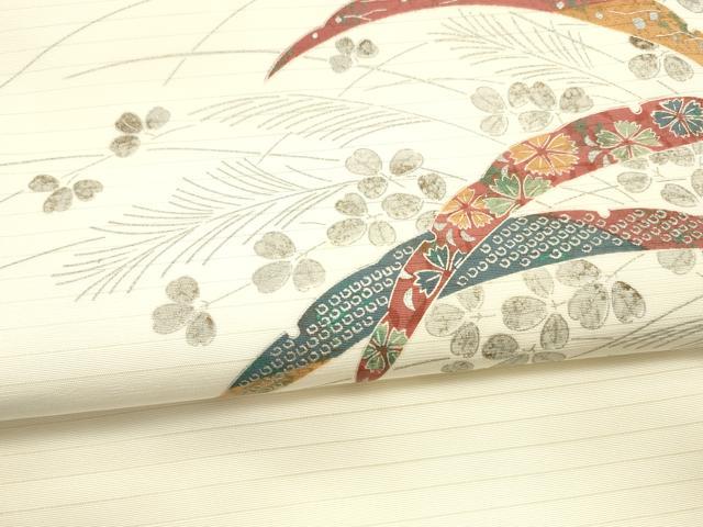 平和屋着物＊夏物　九寸名古屋帯　雪芝花文　銀糸　DAAX5890cm 平和屋着物＊夏物 九寸名古屋帯 雪芝花文 銀糸 DAAX5890cm