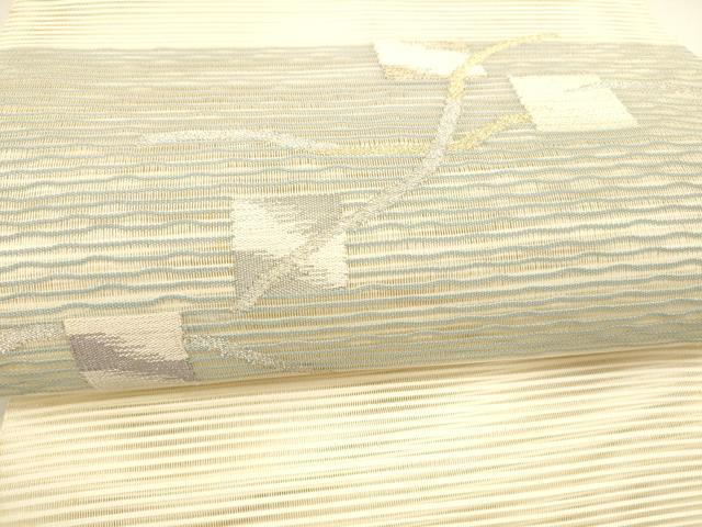 平和屋着物＊夏物 絽綴れ 八寸名古屋帯 抽象文様 金銀糸 正絹