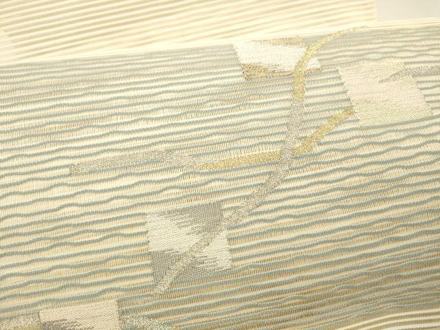 平和屋着物＊夏物 絽綴れ 八寸名古屋帯 抽象文様 金銀糸 正絹