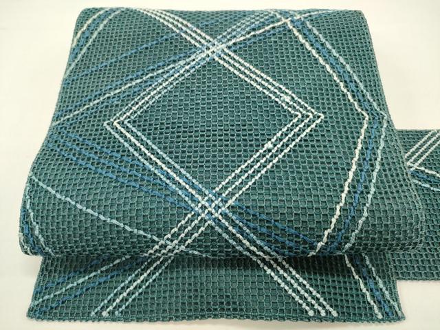 平和屋着物＊夏物　八寸名古屋帯　抽象文様　正絹　逸品　DAAX5895cm