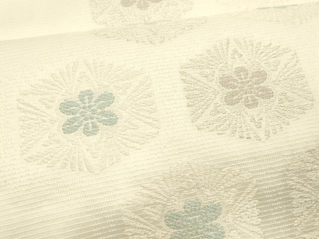 平和屋着物＊夏物 九寸名古屋帯 唐織 舞花文 銀糸 正絹 逸品 DAAX5896cm