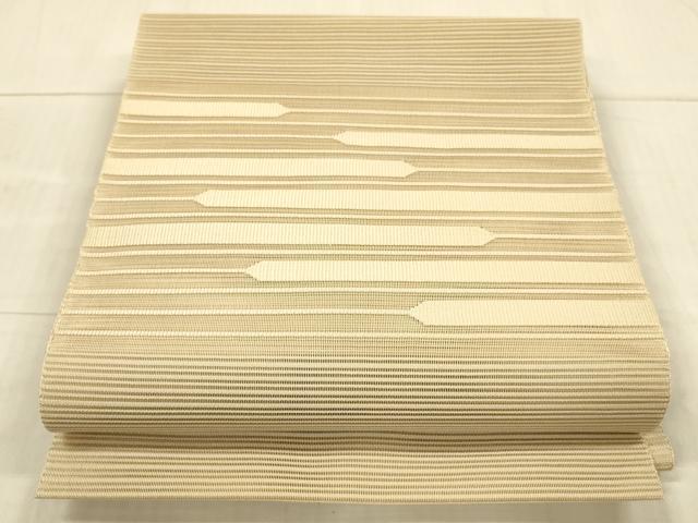 平和屋着物＊夏物　絽綴れ　八寸名古屋帯　抽象文様　香色　正絹　逸品　DAAX5918cm