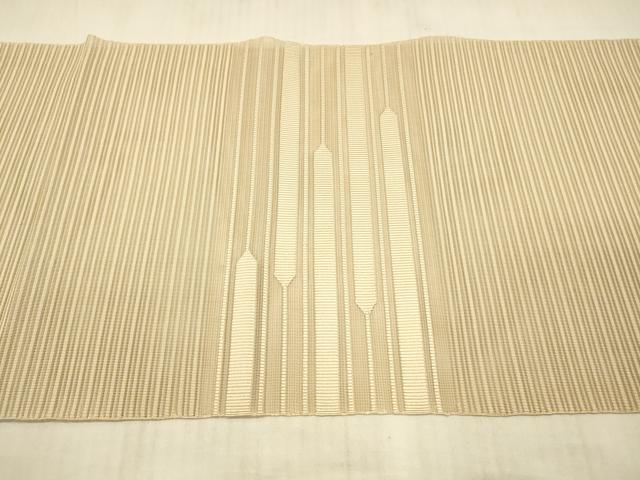 平和屋着物＊夏物　絽綴れ　八寸名古屋帯　抽象文様　香色　正絹　逸品　DAAX5918cm 平和屋着物＊夏物 絽綴れ 八寸名古屋帯 抽象文様 香色 正絹 逸品