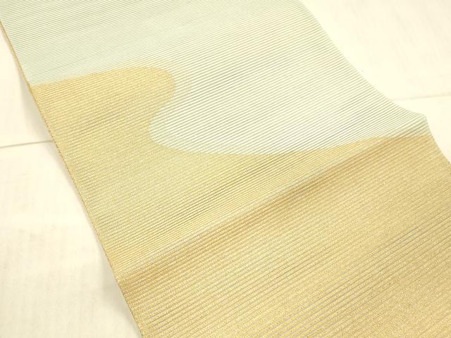 平和屋着物＊夏物　八寸名古屋帯　抽象文様　金糸　正絹　逸品　DAAX5927cm 平和屋着物＊夏物 八寸名古屋帯 抽象文様 金糸 正絹 逸品 DAAX5927cmの