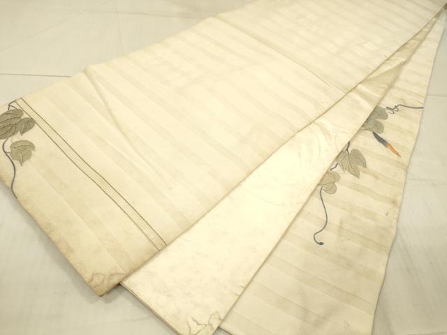 平和屋着物＊夏物　アンティーク　大正ロマン　太鼓柄　京袋帯　総刺繍　朝顔　蜻蛉　金銀糸　正絹　逸品　DAAX5941cm_5