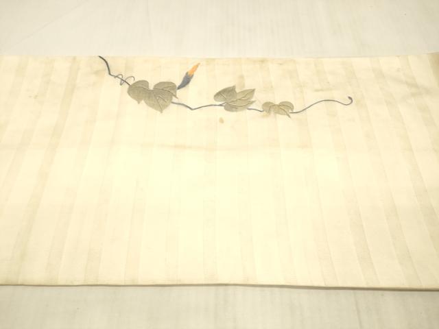平和屋着物＊夏物　アンティーク　大正ロマン　太鼓柄　京袋帯　総刺繍　朝顔　蜻蛉　金銀糸　正絹　逸品　DAAX5941cm_4