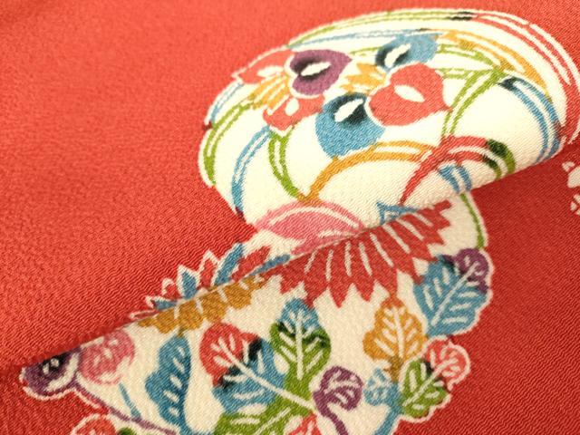 平和屋着物○九寸名古屋帯 草木染 型染 草花文 鬼しぼ縮緬