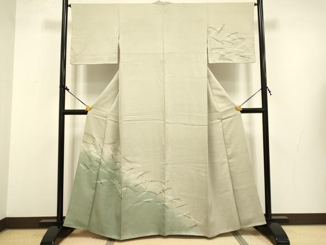 平和屋着物●訪問着　松葉散らし　ぼかし染め　金彩　正絹　逸品　DAAX8502du