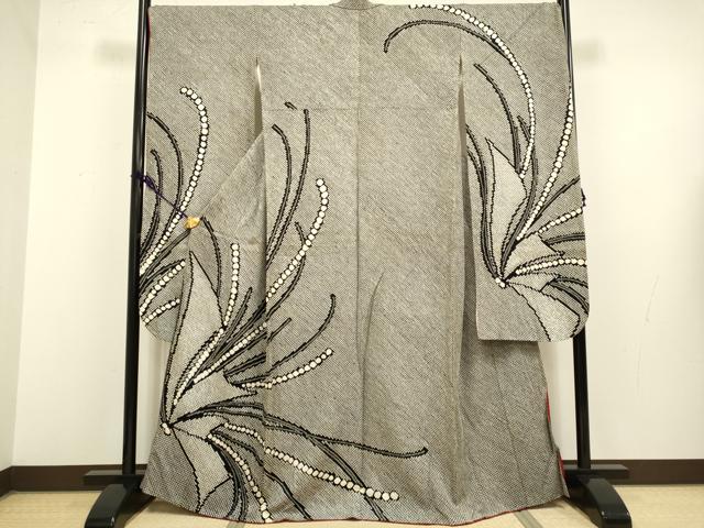 平和屋着物●豪華振袖　総絞り　舞蝶文　黒地　正絹　逸品　DAAX8504du