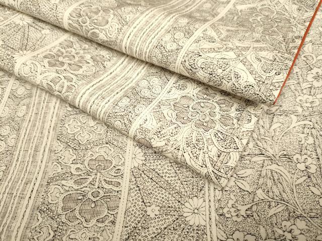 平和屋着物●上質な紬　麻の葉花間道　正絹　逸品　DAAX8519du