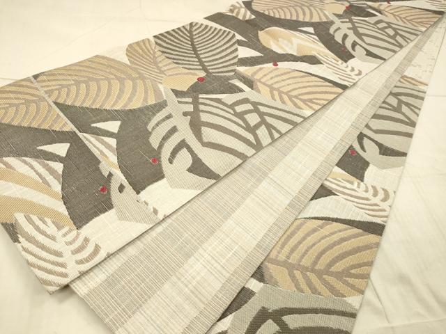 平和屋着物▽美しいキモノ」お馴染みのメーカー となみ織物 スリーシーズン 春夏秋 両面 六通柄袋帯 唐織 枝葉文 正絹 逸品 DAAX8537cm 平和屋着物○美しいキモノ」お馴染みのメーカー となみ織物 スリー