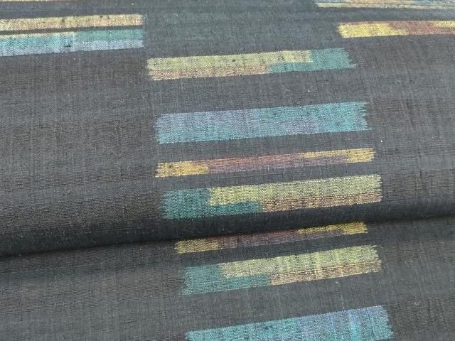 平和屋着物○九寸開き名古屋帯 紬地 横段文 正絹 逸品