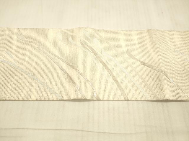 平和屋着物＊夏物 九寸名古屋帯 抽象文様 銀糸 正絹 逸品 DAAX8617cm