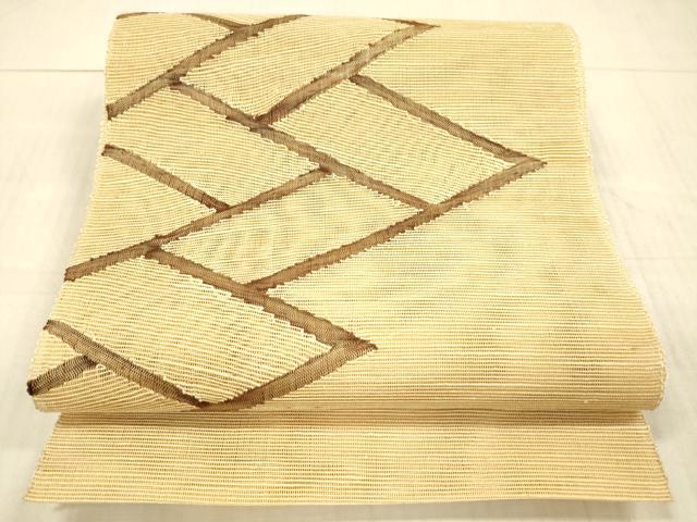 平和屋着物＊夏物　八寸名古屋帯　抽象文様　正絹　逸品　DAAX8650cm