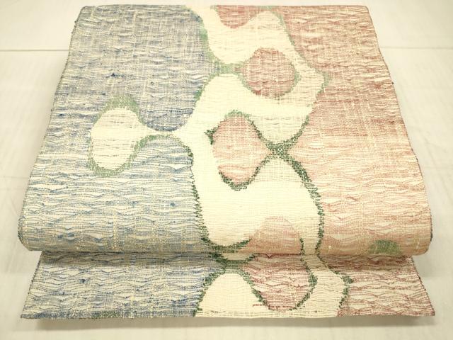 平和屋着物＊夏物　六通柄袋帯　抽象文様　正絹　逸品　DAAX8651cm