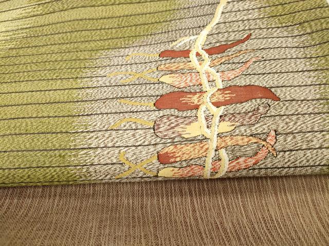 平和屋着物＊夏物 太鼓柄袋帯 成り物 正絹 逸品 DAAX8676cm